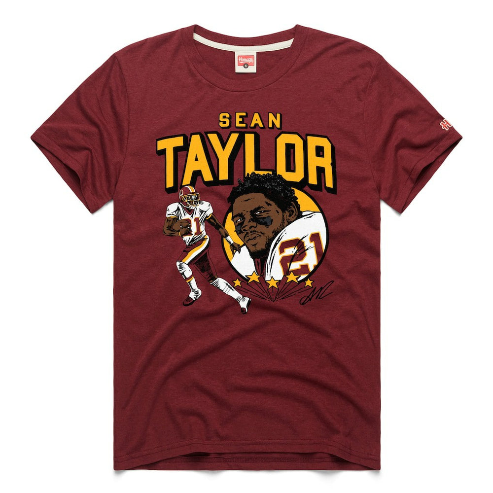 Sean Taylor Washington Commanders Homage Caricature Retired Player Tri-Blend T-Shirt - Burgundy sale