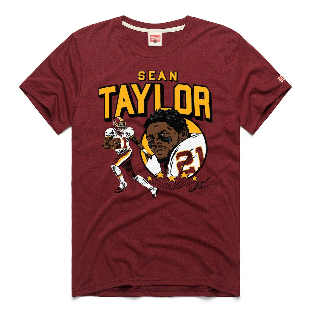 Sean Taylor Washington Commanders Homage Caricature Retired Player Tri-Blend T-Shirt - Burgundy sale