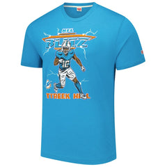 Tyreek Hill Miami Dolphins Homage Unisex NFL Blitz Player Tri-Blend T-Shirt - Heathered Aqua on sale