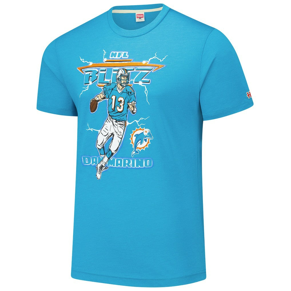 Dan Marino Miami Dolphins Homage Unisex NFL Blitz Retired Player Tri-Blend T-Shirt - Heathered Aqua online