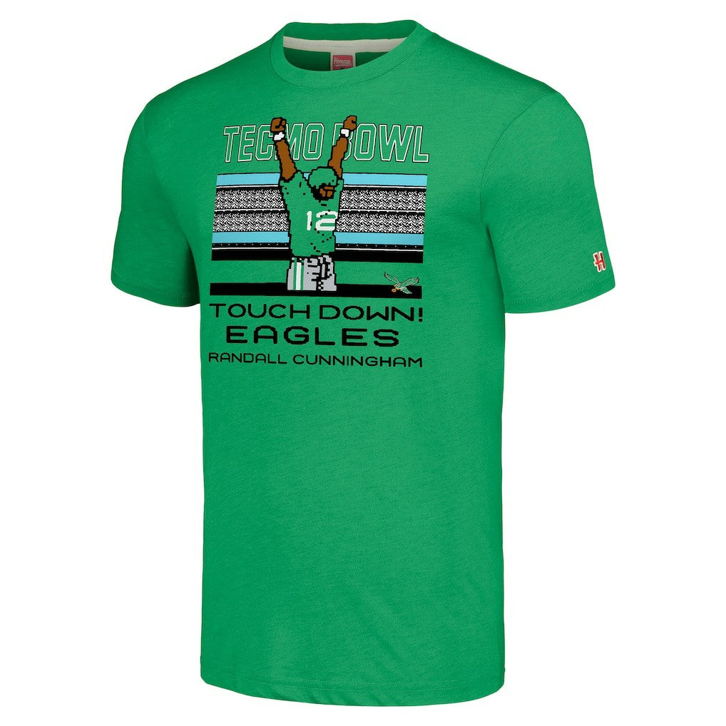 Randall Cunningham Philadelphia Eagles Homage Unisex Tecmo Bowl Retired Player Graphic Tri-Blend T-Shirt - Kelly Green on sale
