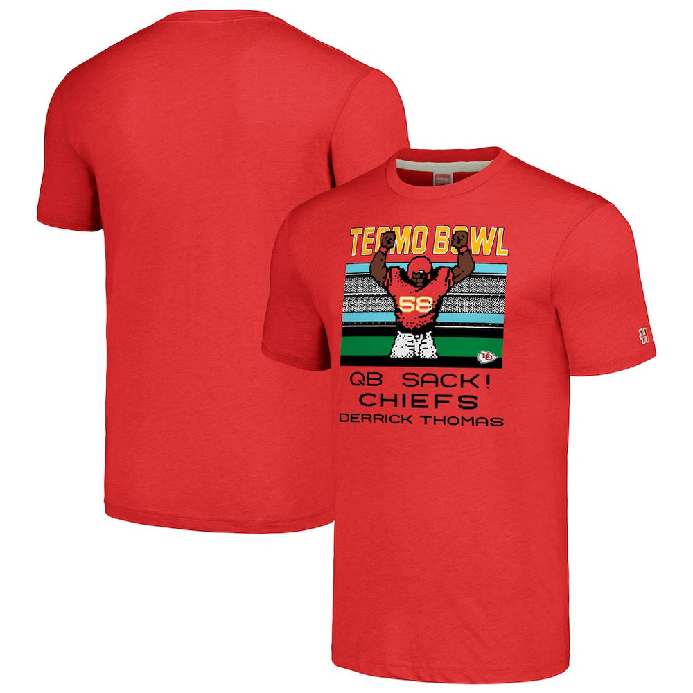 Derrick Thomas Kansas City Chiefs Homage Unisex Tecmo Bowl Retired Player Graphic Tri-Blend T-Shirt - Red for sale