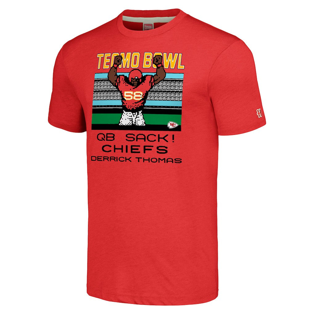 Derrick Thomas Kansas City Chiefs Homage Unisex Tecmo Bowl Retired Player Graphic Tri-Blend T-Shirt - Red for sale
