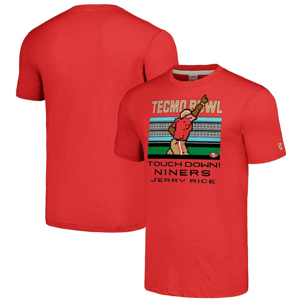 Jerry Rice San Francisco 49ers Homage Unisex Tecmo Bowl Retired Player Graphic Tri-Blend T-Shirt - Scarlet sale
