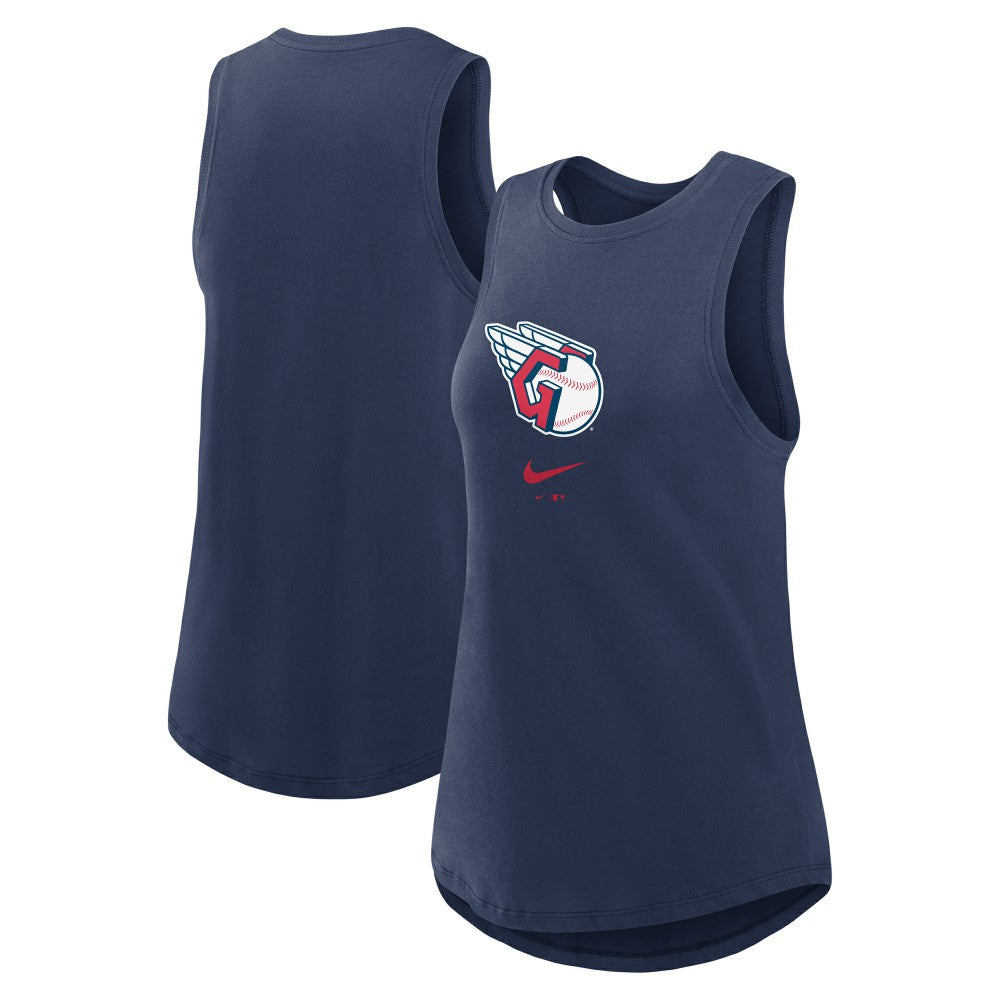 Cleveland Guardians Women's Legacy Icon High Neck Dri-FIT Tank Top - Navy | Nike