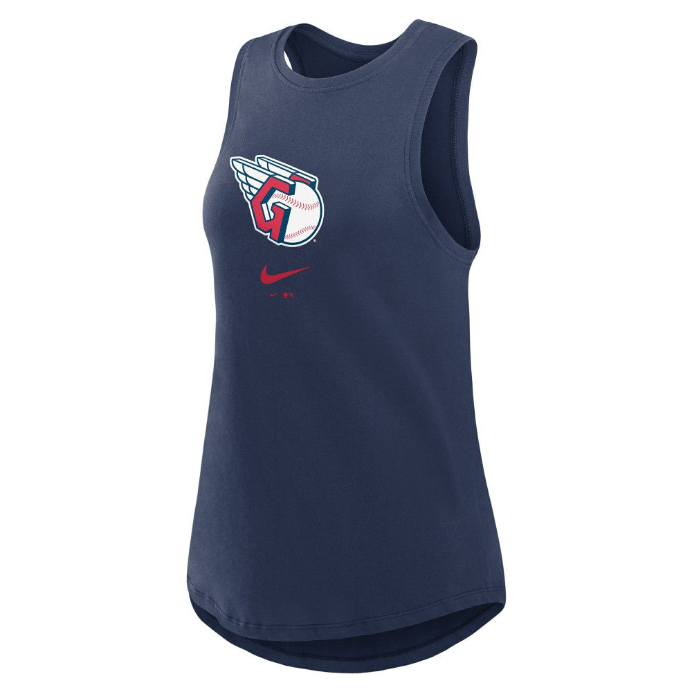 Cleveland Guardians Women's Legacy Icon High Neck Dri-FIT Tank Top - Navy | Nike