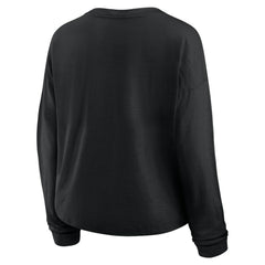 Pittsburgh Penguins Fanatics Women's Oversized All Out Effort Long Sleeve Henley T-Shirt Black