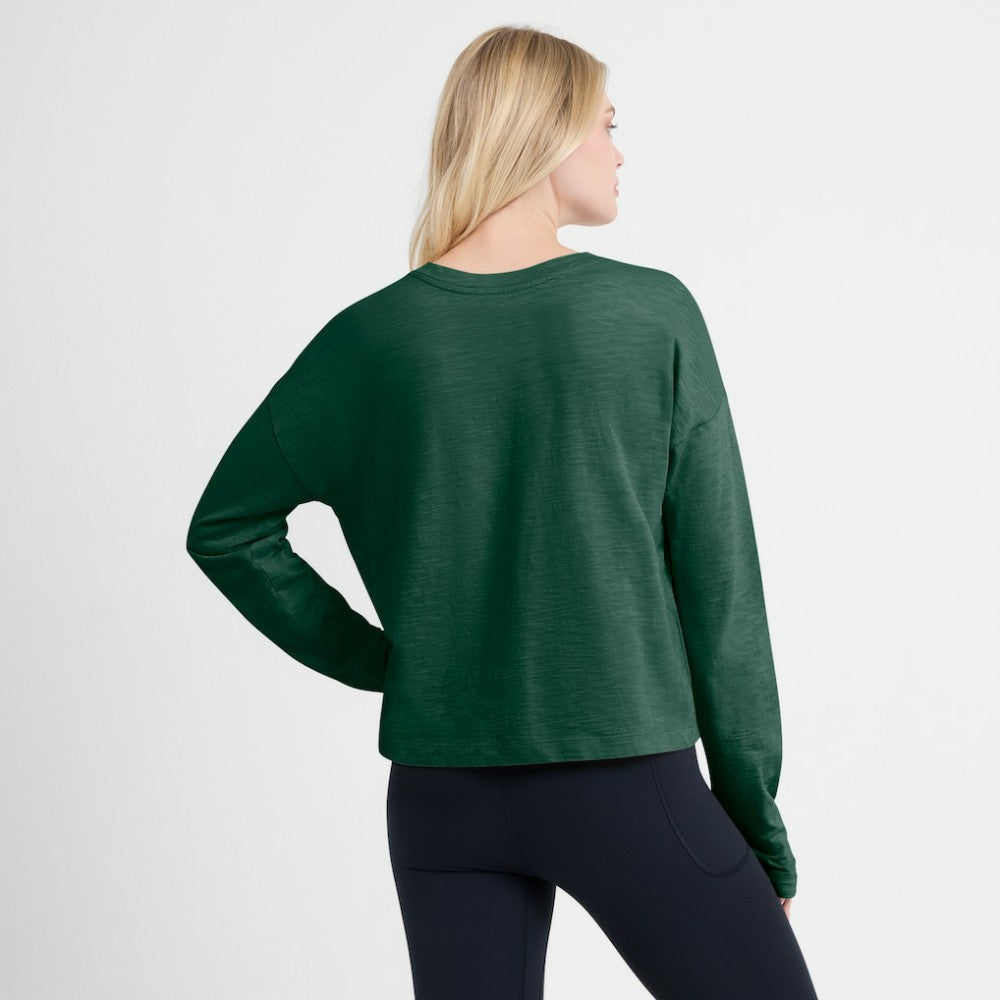 Minnesota Wild Fanatics Women's Oversized All Out Effort Long Sleeve Henley T-Shirt Green