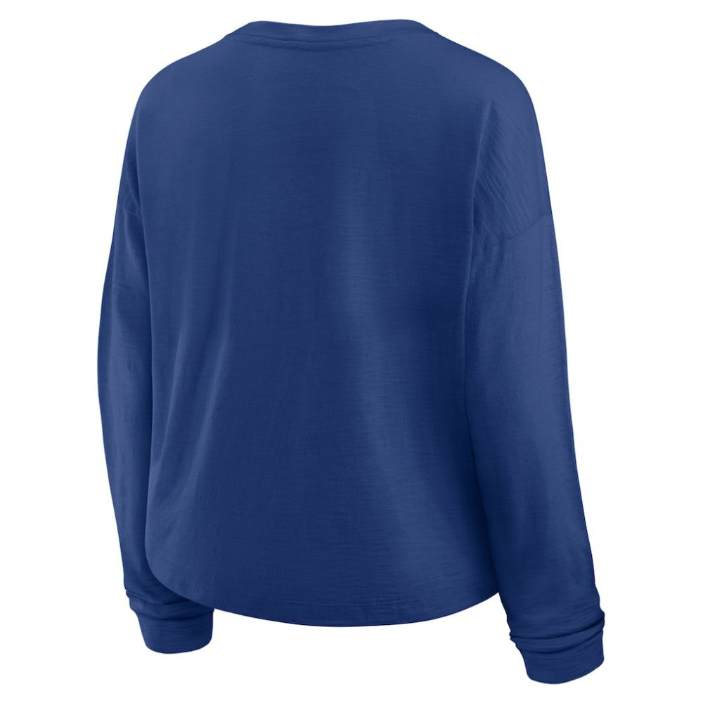 Tampa Bay Lightning Fanatics Women's Oversized All Out Effort Long Sleeve Henley T-Shirt Blue