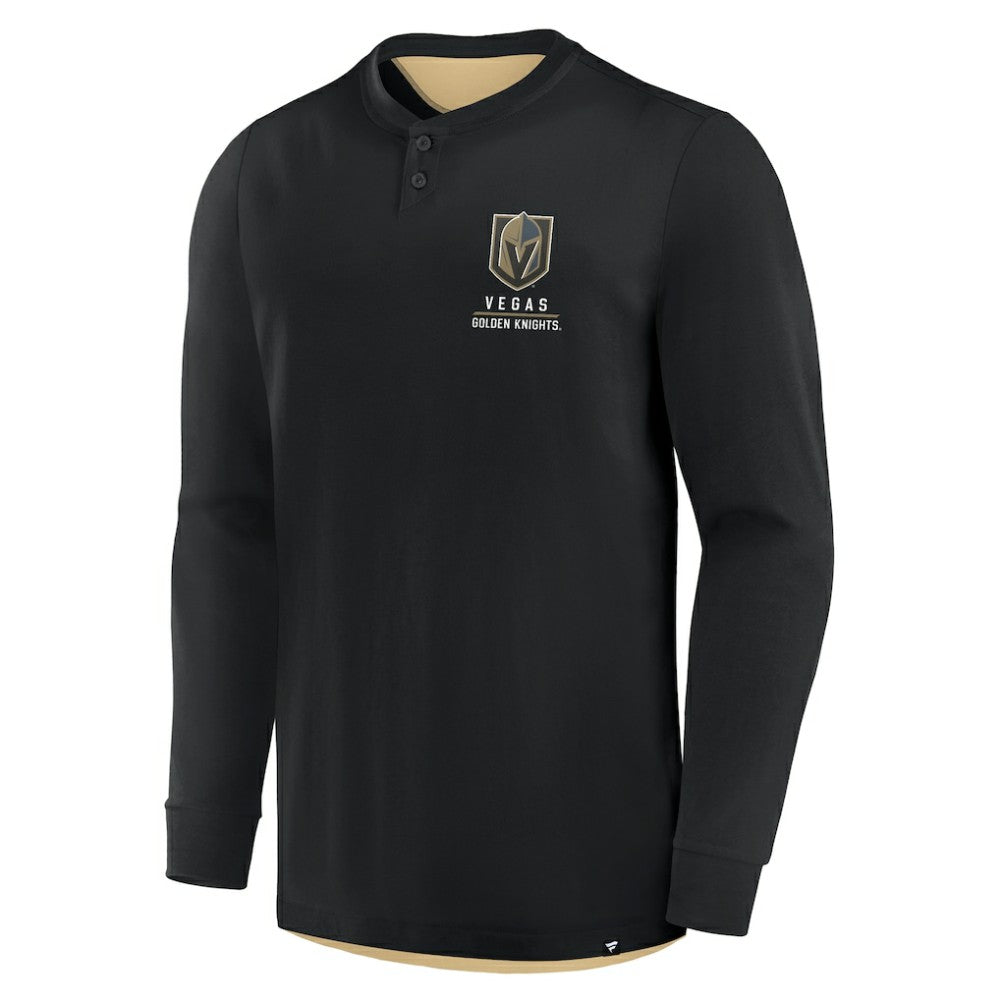 Vegas Golden Knights Fanatics Adrenaline Push Long Sleeve Henley Shirt Black