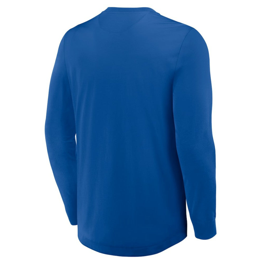 New York Rangers Fanatics Adrenaline Push Long Sleeve Henley Shirt Blue