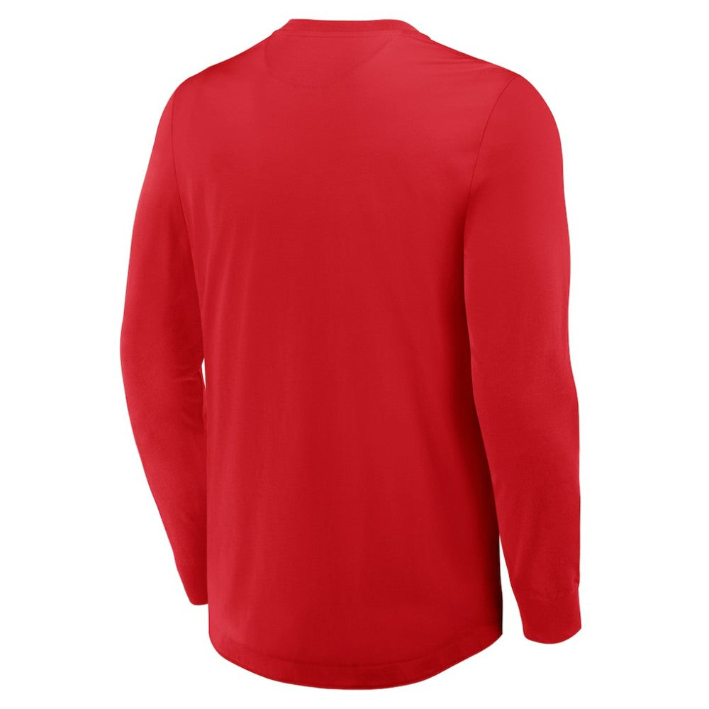 Chicago Blackhawks Fanatics Adrenaline Push Long Sleeve Henley Shirt Red