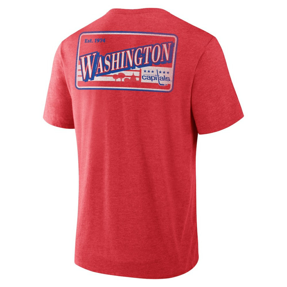 Washington Capitals Fanatics Fan Lanes Tri-Blend T-Shirt Heather Red