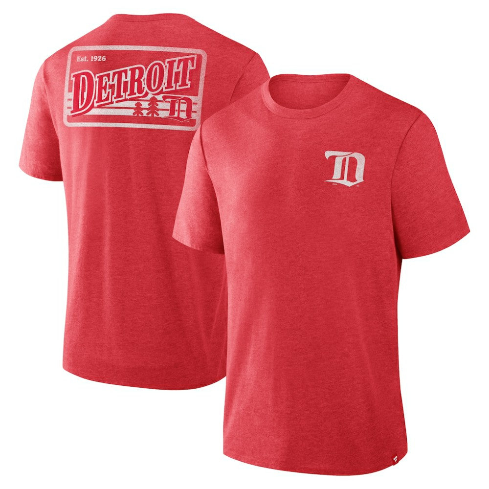 Detroit Red Wings Fanatics Fan Lanes Tri-Blend T-Shirt Heather Red