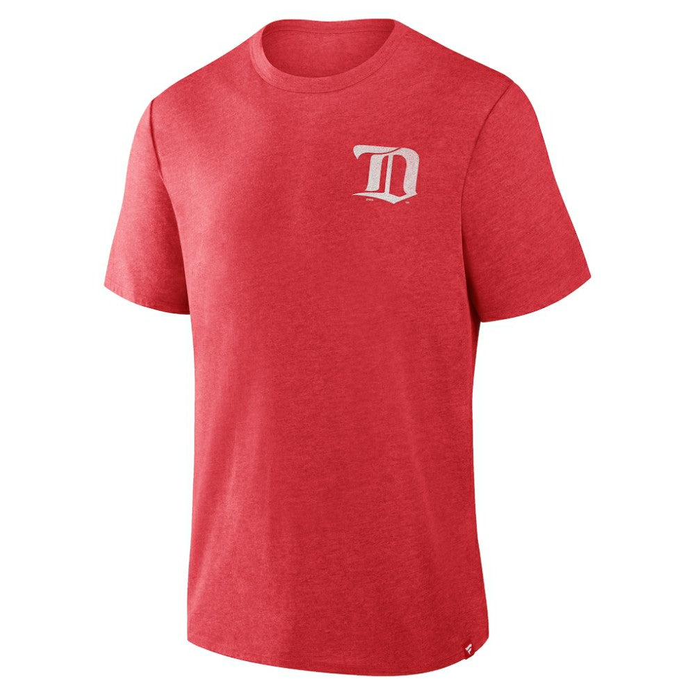 Detroit Red Wings Fanatics Fan Lanes Tri-Blend T-Shirt Heather Red