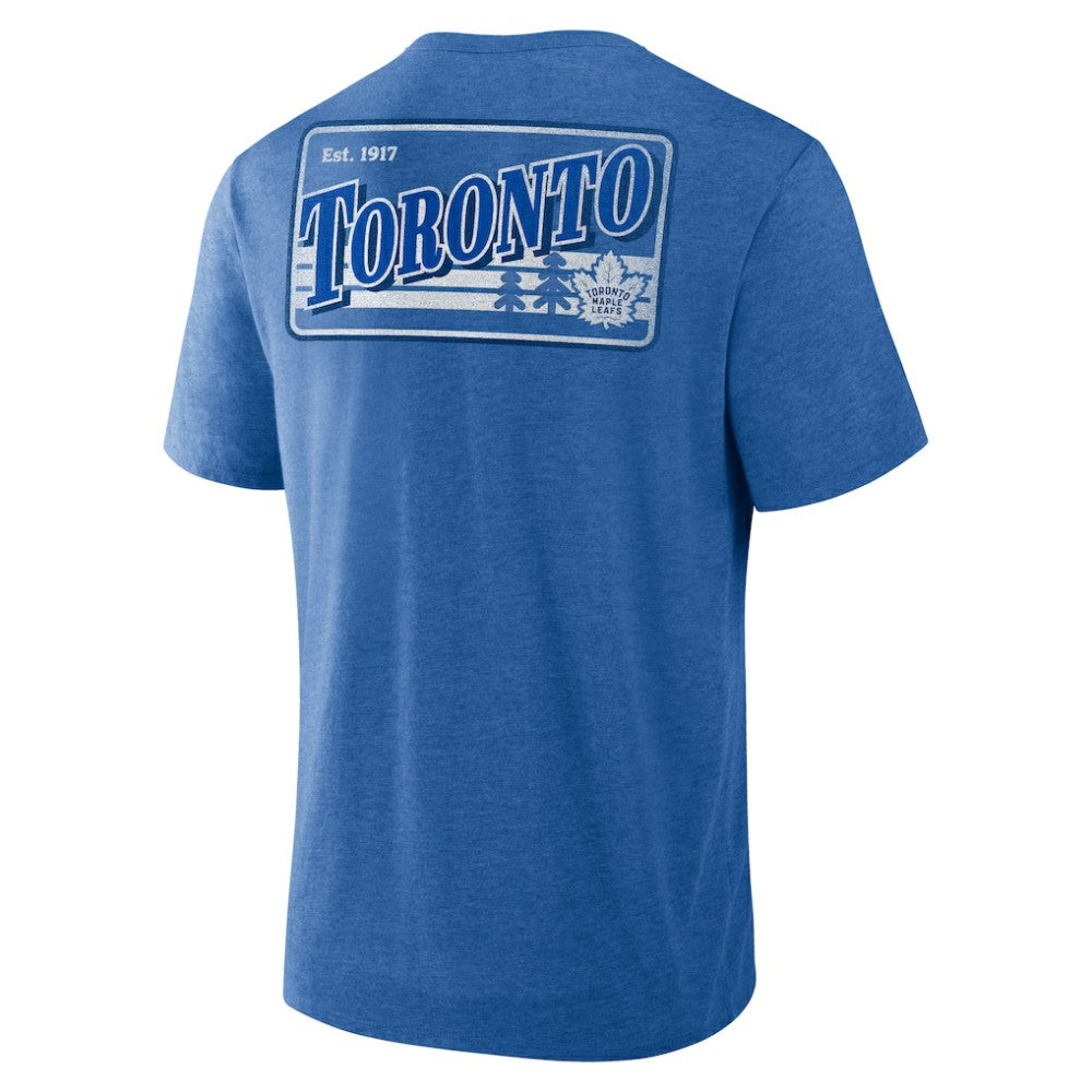 Toronto Maple Leafs Fanatics Fan Lanes Tri-Blend T-Shirt Heather Blue