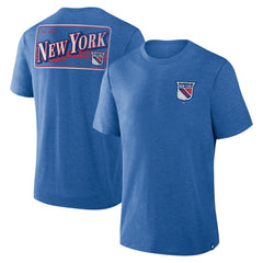 New York Rangers Fanatics Fan Lanes Tri-Blend T-Shirt Heather Blue