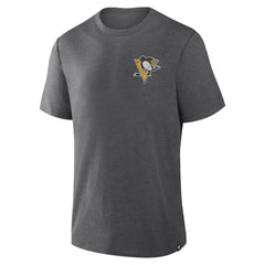 Pittsburgh Penguins Fanatics Fan Lanes Tri-Blend T-Shirt Heather Charcoal
