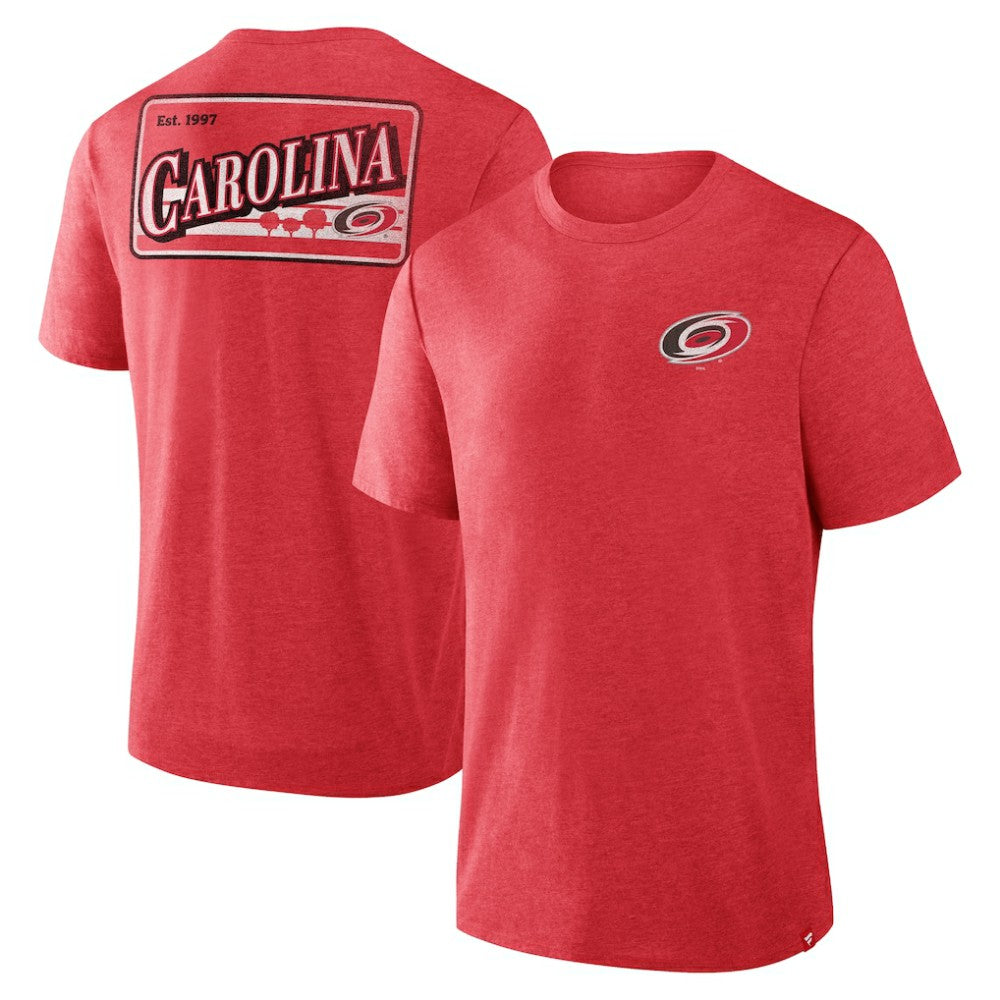 Carolina Hurricanes Fanatics Fan Lanes Tri-Blend T-Shirt Heather Red