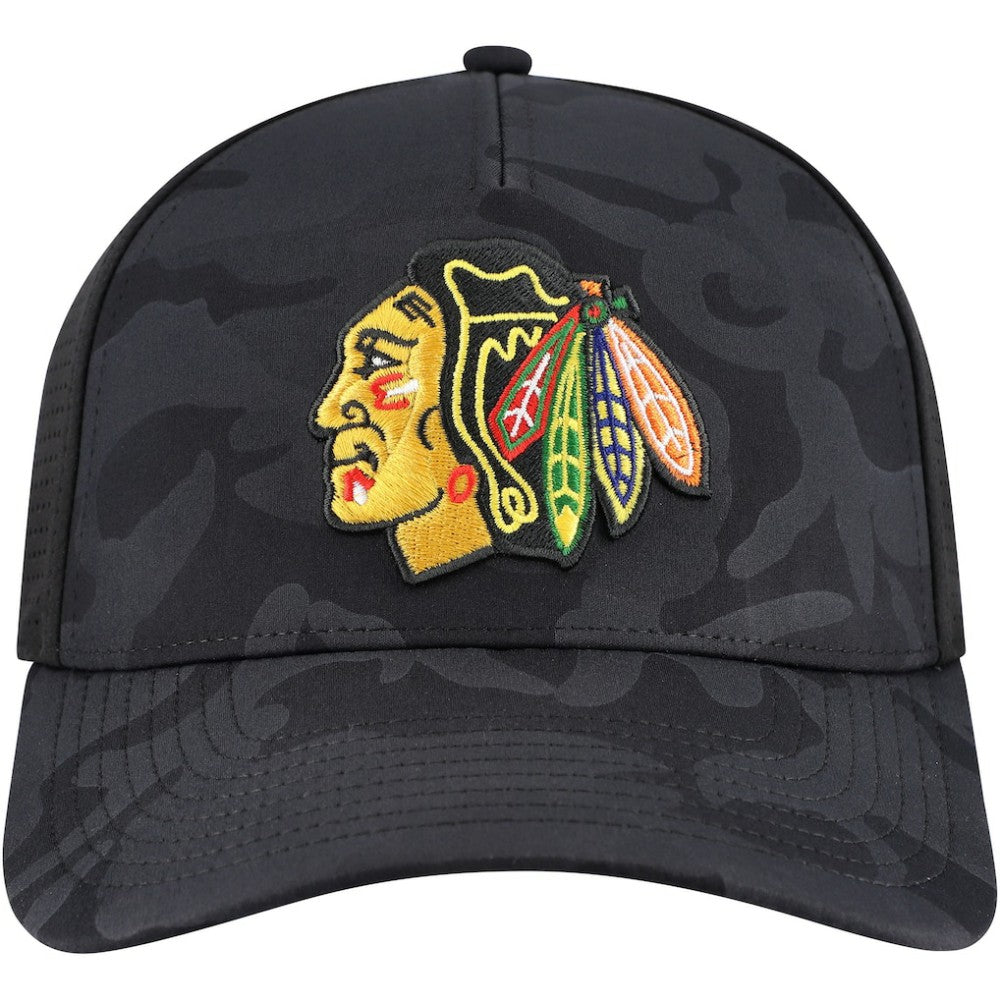 Chicago Blackhawks American Needle Valin Camo Super Tech Vented Adjustable Hat Black