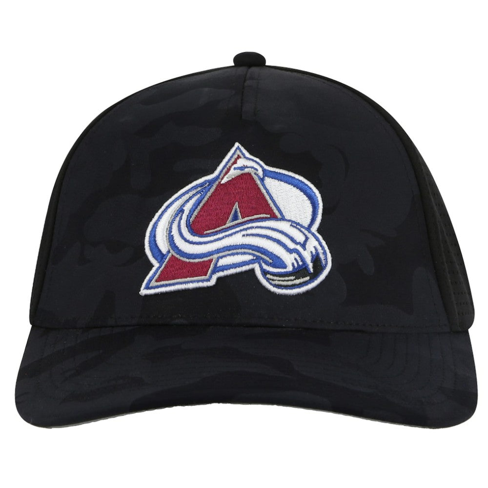 Colorado Avalanche American Needle Valin Camo Super Tech Vented Adjustable Hat Black