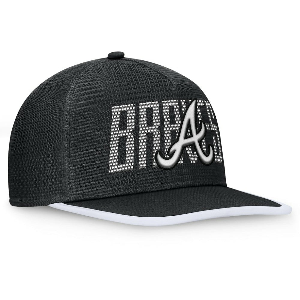 Atlanta Braves Let's Glow Line Drive Snapback Hat - Black