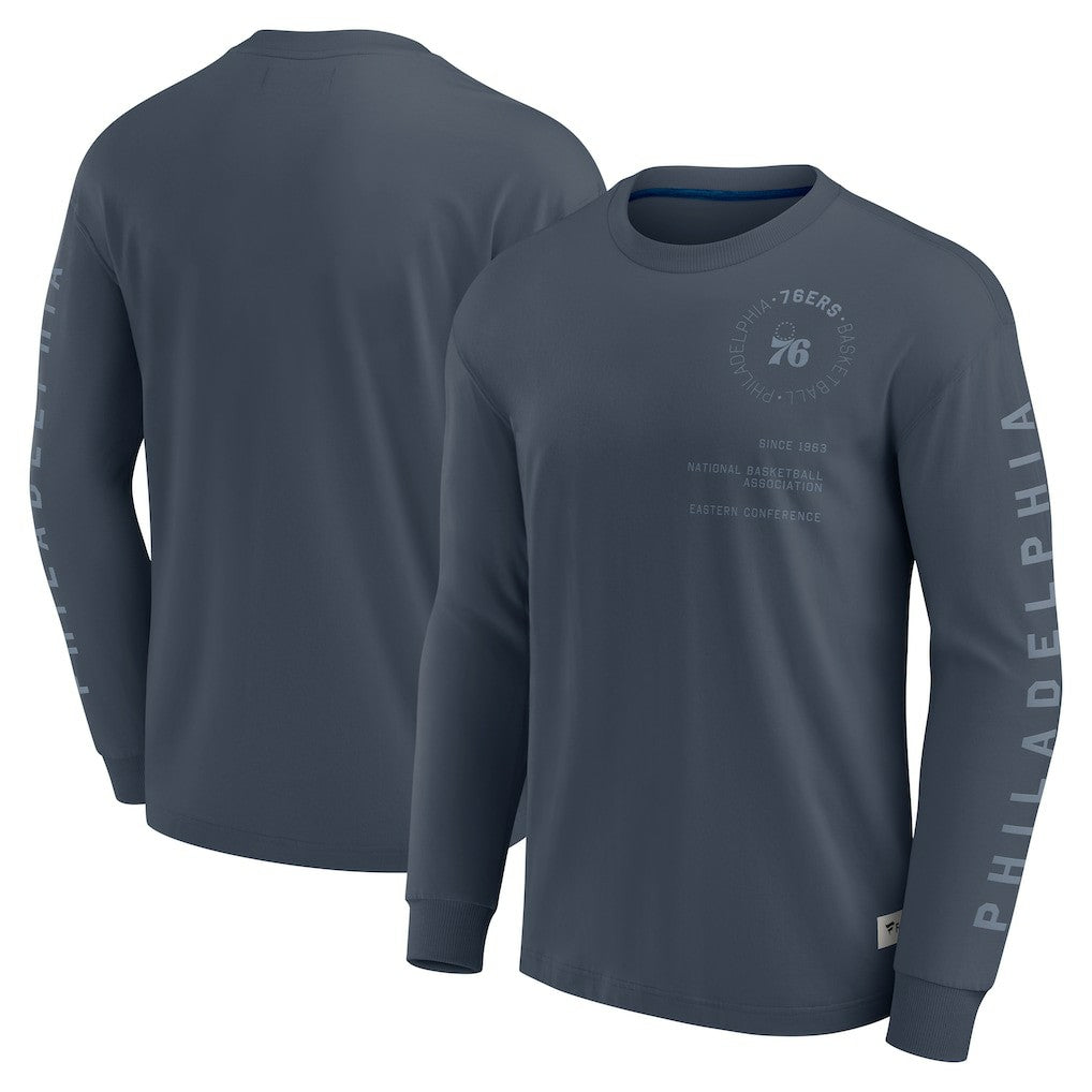 Philadelphia 76ers Elements Future Ground Tonal Info Long Sleeve T-Shirt - Blue | Fanatics for sale