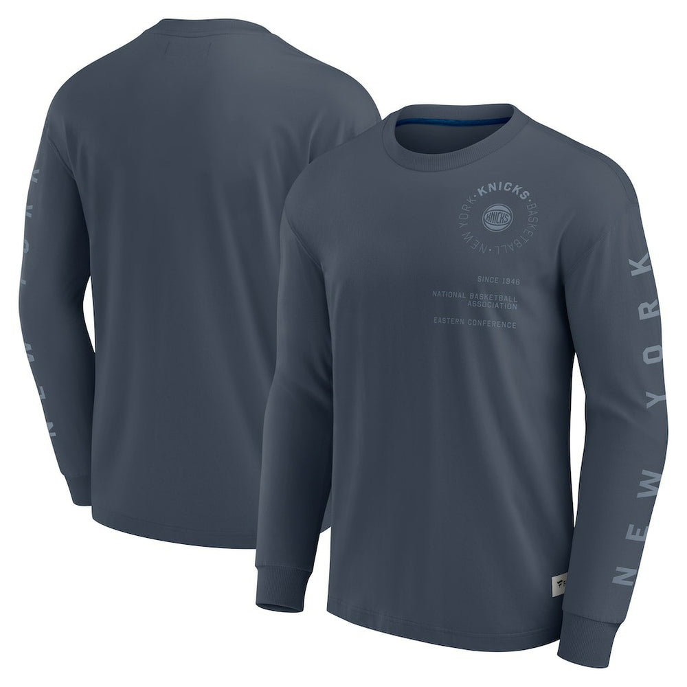 New York Knicks Elements Future Ground Tonal Info Long Sleeve T-Shirt - Blue | Fanatics outlet