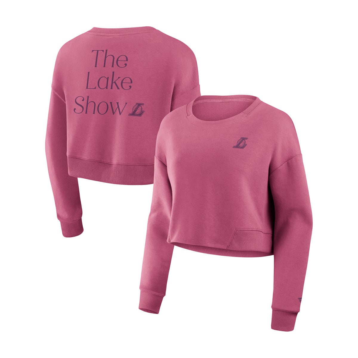 Los Angeles Lakers Women's Studio Tri-Blend Cropped Pullover Sweatshirt - Pink | Fanatics discount