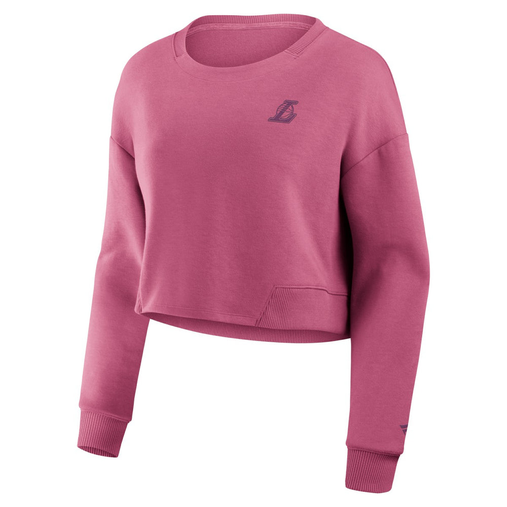Los Angeles Lakers Women's Studio Tri-Blend Cropped Pullover Sweatshirt - Pink | Fanatics discount