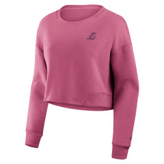 Los Angeles Lakers Women's Studio Tri-Blend Cropped Pullover Sweatshirt - Pink | Fanatics discount