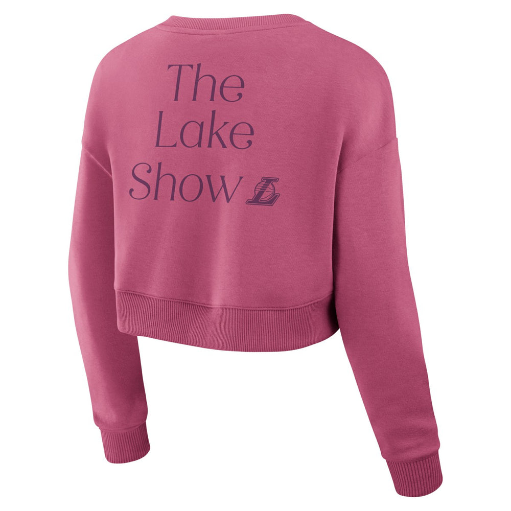 Los Angeles Lakers Women's Studio Tri-Blend Cropped Pullover Sweatshirt - Pink | Fanatics discount