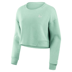 Golden State Warriors Women's Studio Tri-Blend Cropped Pullover Sweatshirt sale - Mint | Fanatics shop
