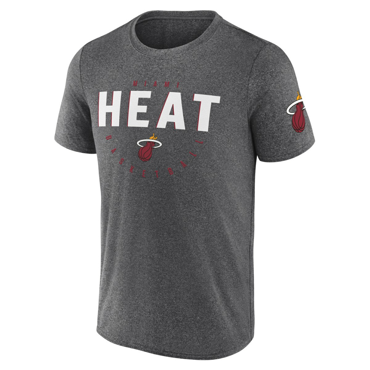Miami Heat Logo Athletic Block Practice Performance T-Shirt - Heather Charcoal discount