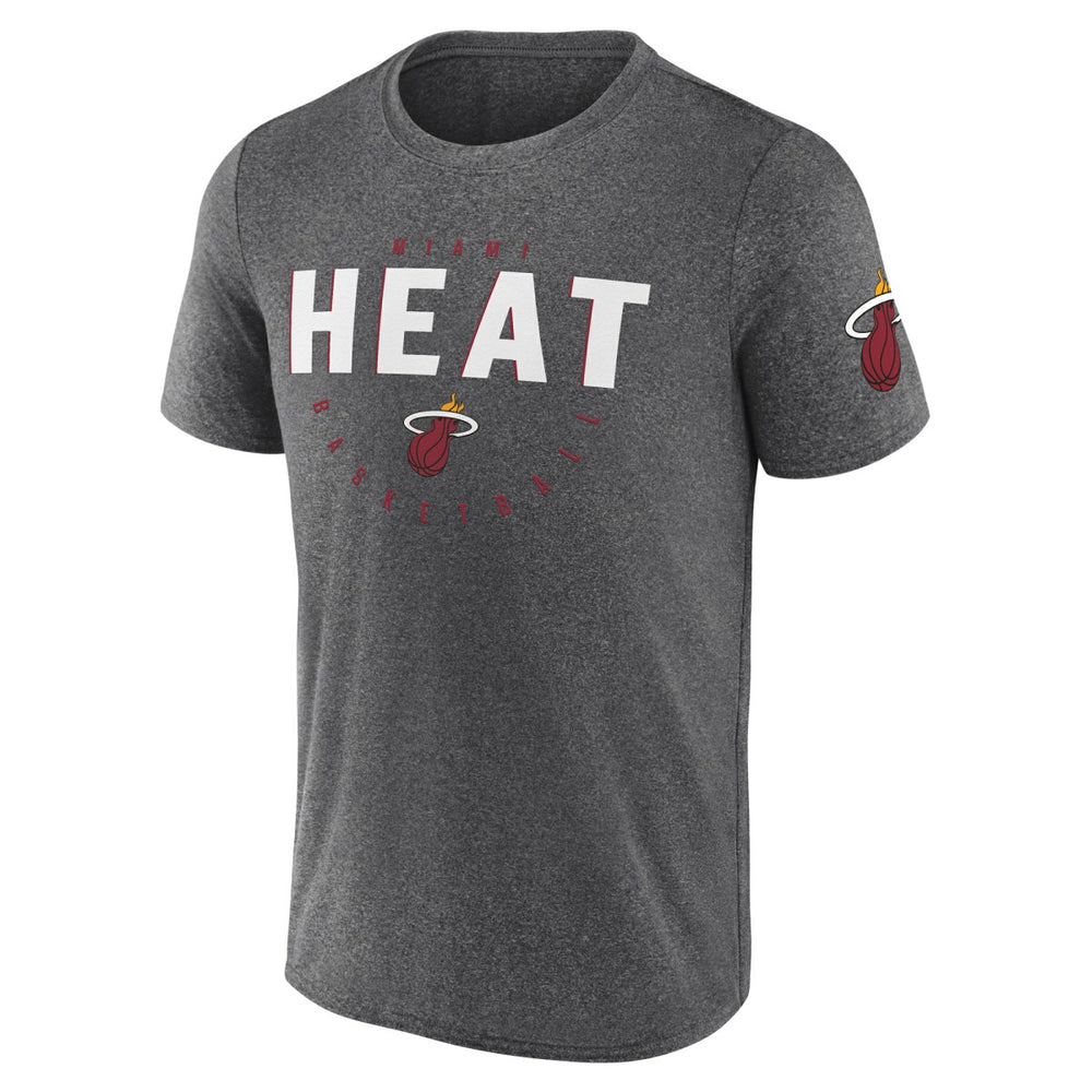 Miami Heat Logo Athletic Block Practice Performance T-Shirt - Heather Charcoal discount