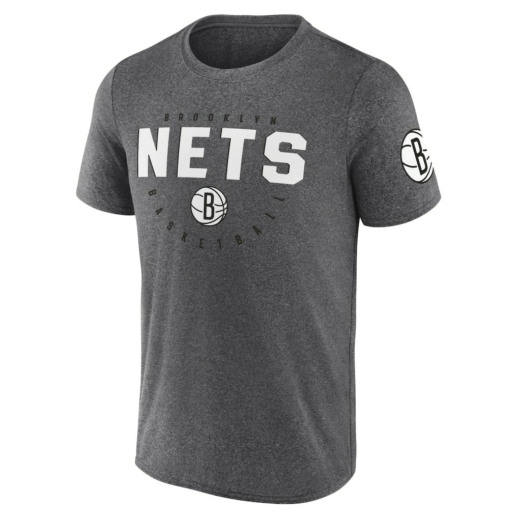 Brooklyn Nets Logo Athletic Block Practice Performance T-Shirt - Heather Charcoal sale