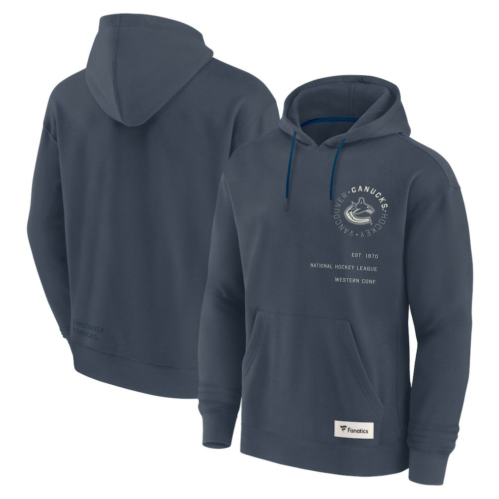 Vancouver Canucks Fanatics Future Ground Info Pullover Hoodie Navy