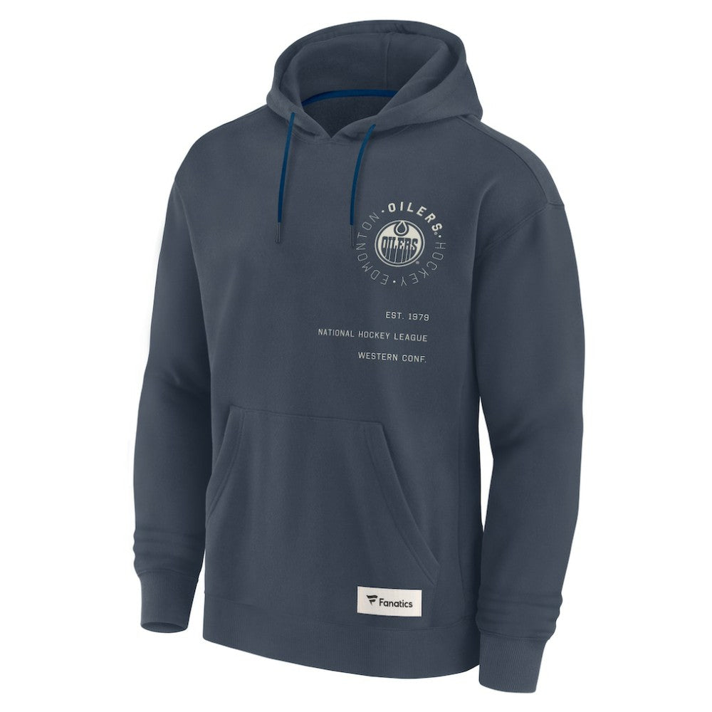 Edmonton Oilers Fanatics Future Ground Info Pullover Hoodie Navy