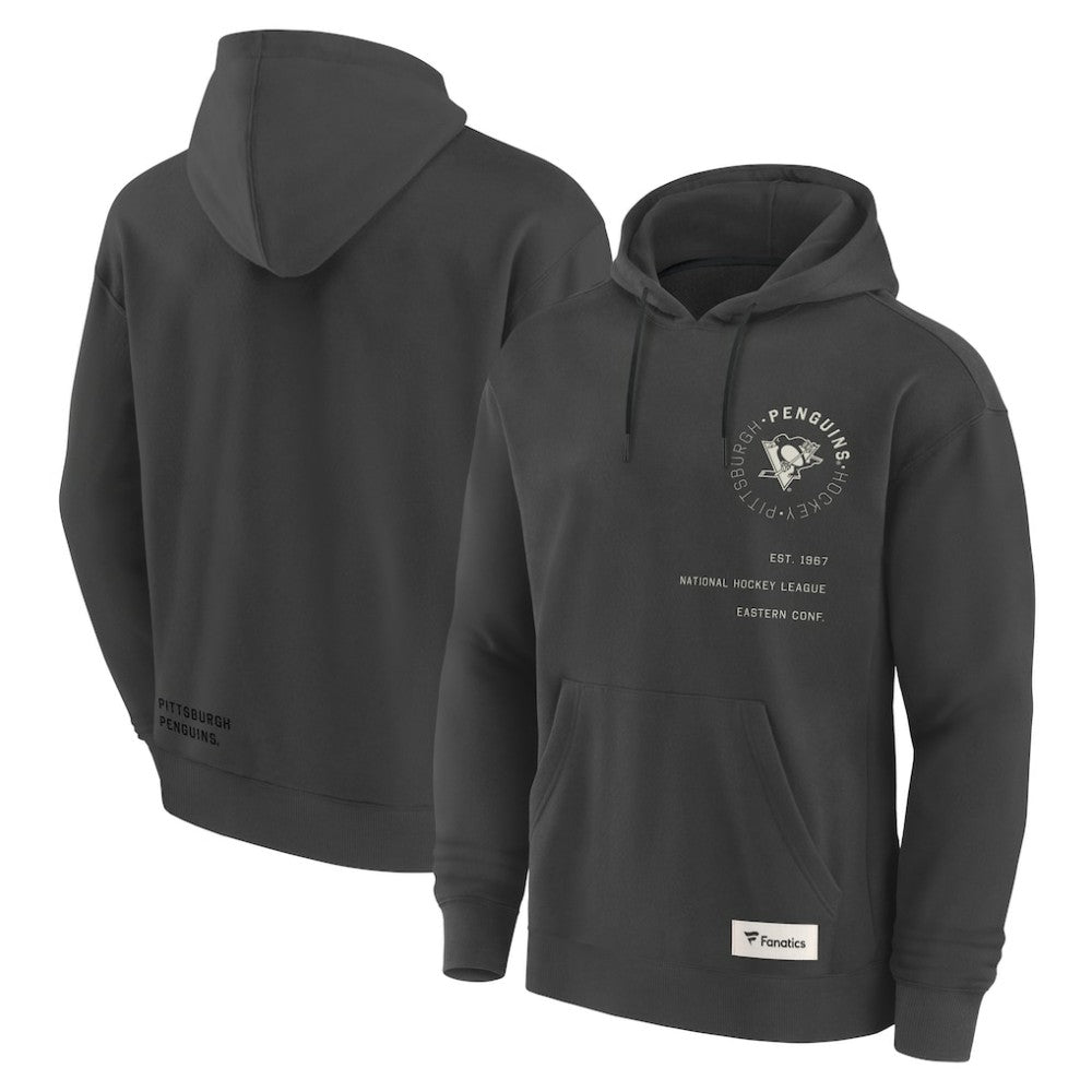 Pittsburgh Penguins Fanatics Future Ground Info Pullover Hoodie Charcoal