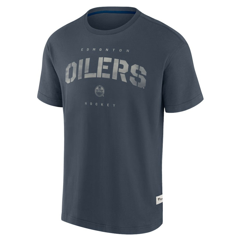 Edmonton Oilers Fanatics Elements Weathered Tonal Future Ground T-Shirt Navy