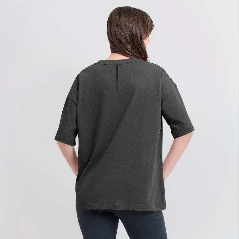 Boston Bruins Fanatics Women's Oversized Elements Raw Edge Future Ground T-Shirt Charcoal