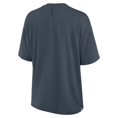 Seattle Kraken Fanatics Women's Oversized Elements Raw Edge Future Ground T-Shirt Blue