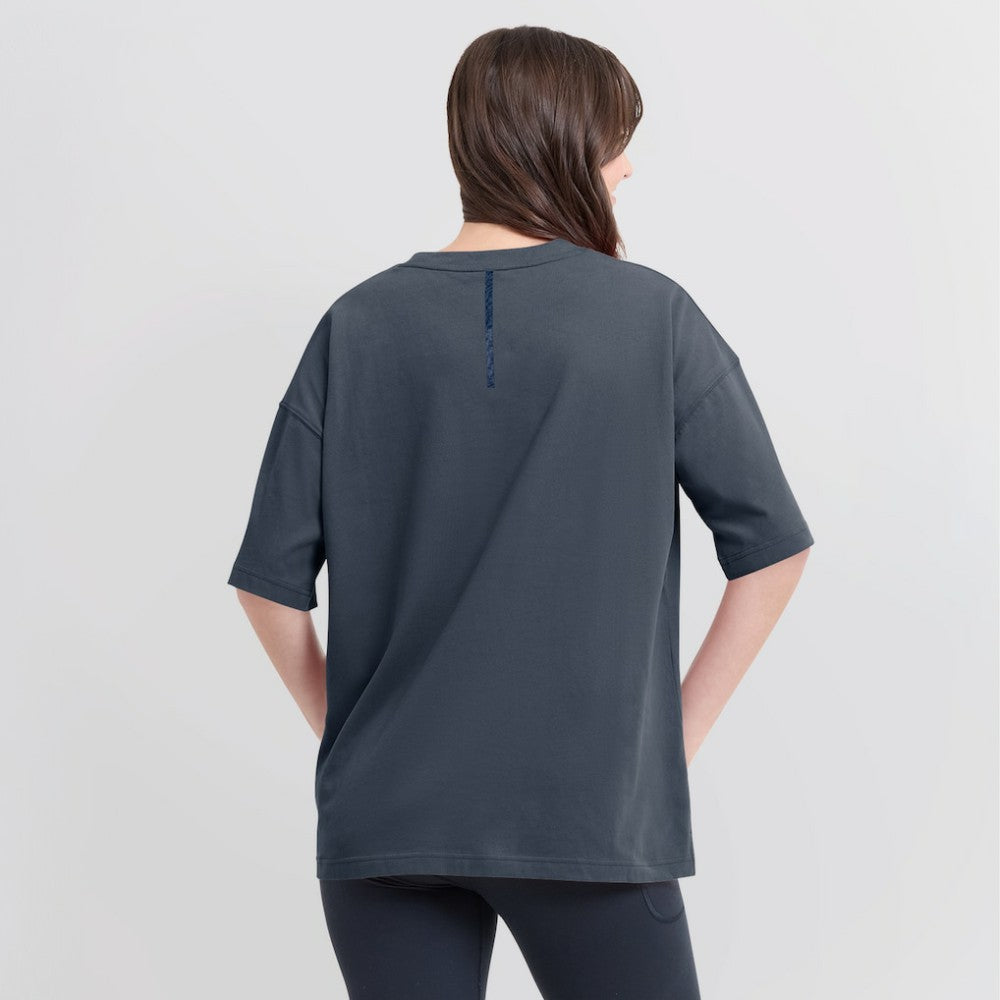 Seattle Kraken Fanatics Women's Oversized Elements Raw Edge Future Ground T-Shirt Blue