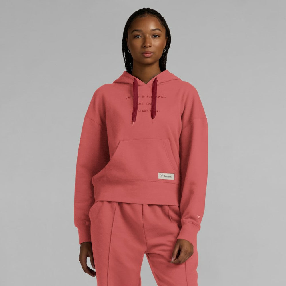 Chicago Blackhawks Fanatics Women's Elements Future Ground Subtle Tonal Pullover Hoodie Red