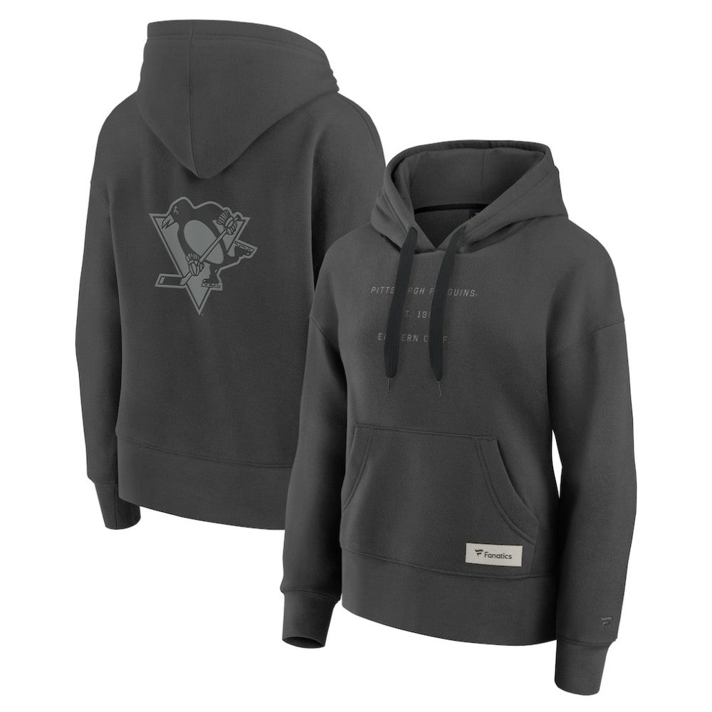 Pittsburgh Penguins Fanatics Women's Elements Future Ground Subtle Tonal Pullover Hoodie Charcoal