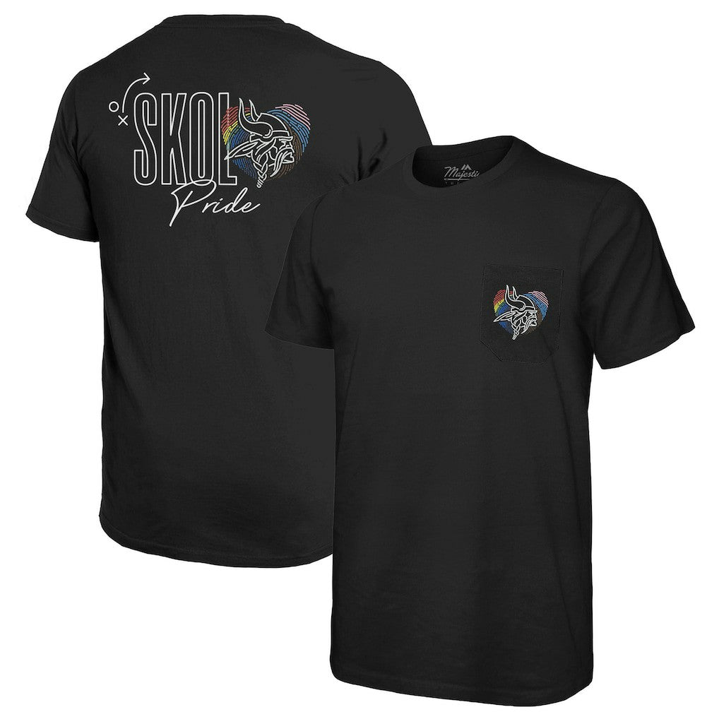 Minnesota Vikings Majestic Threads Pride Pocket T-Shirt - Black outlet