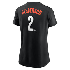 Gunnar Henderson Baltimore Orioles Women's 2024 City Connect Fuse Player Name & Number T-Shirt - Black | Nike
