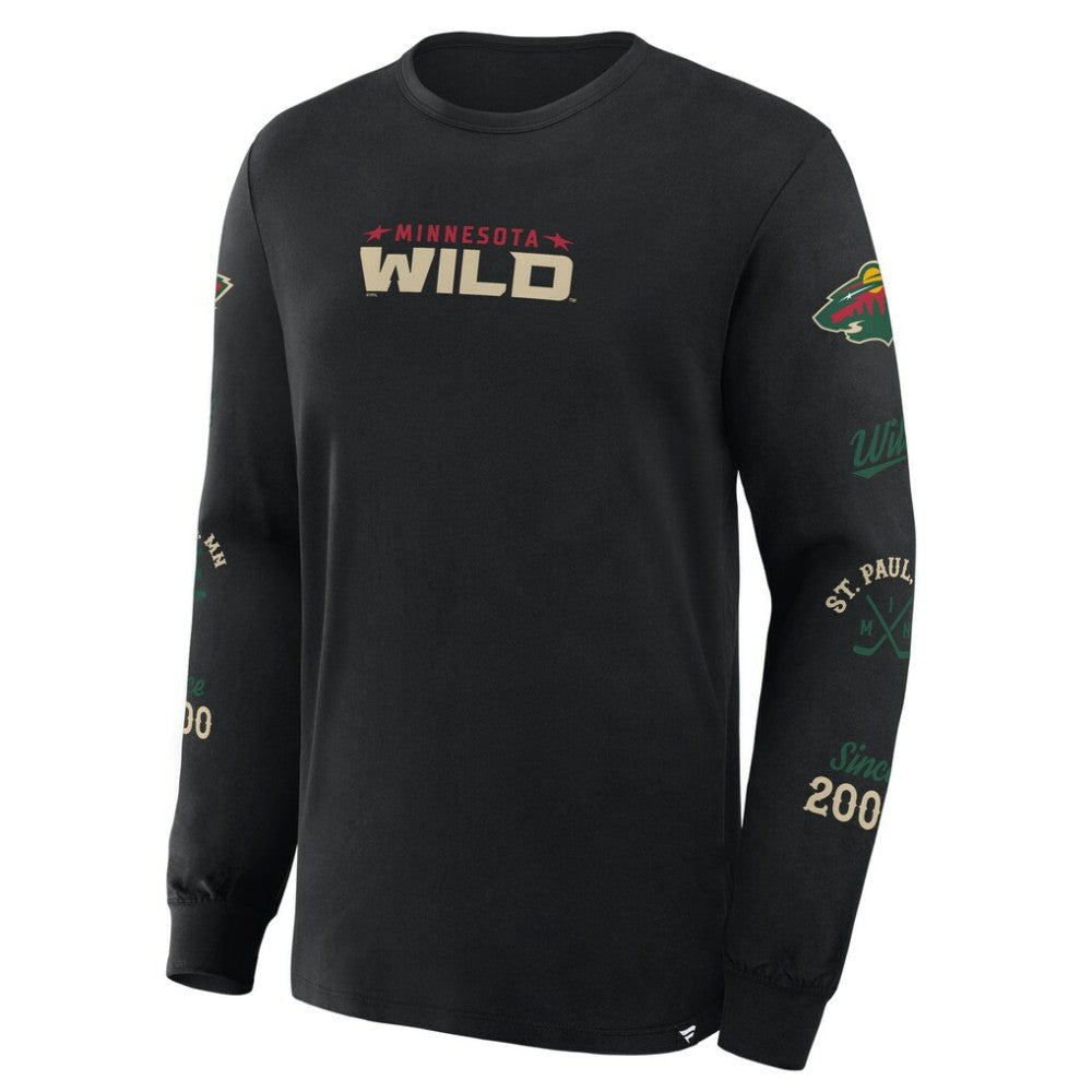 Minnesota Wild Fanatics Boxed In Legacy Long Sleeve T-Shirt Black