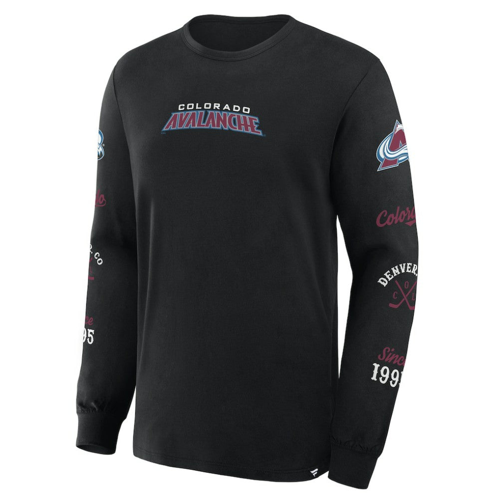 Colorado Avalanche Fanatics Boxed In Legacy Long Sleeve T-Shirt Black