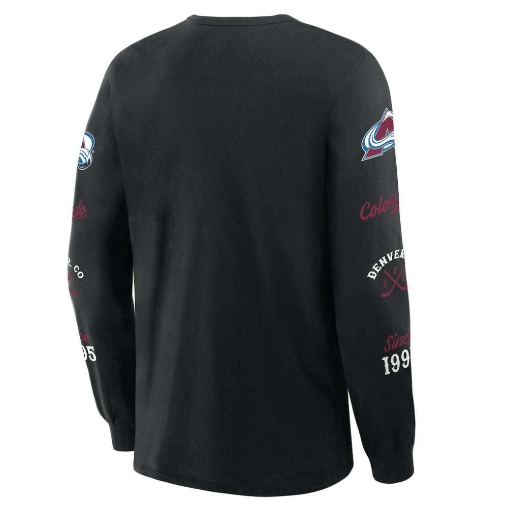 Colorado Avalanche Fanatics Boxed In Legacy Long Sleeve T-Shirt Black